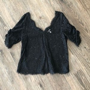 Joie black lace top
